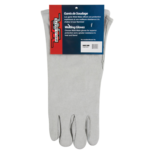 Gants de soudeur d'usage standard, Cuir de vache refendu, Taille Grand Helyx Safety & Industrial Supplies