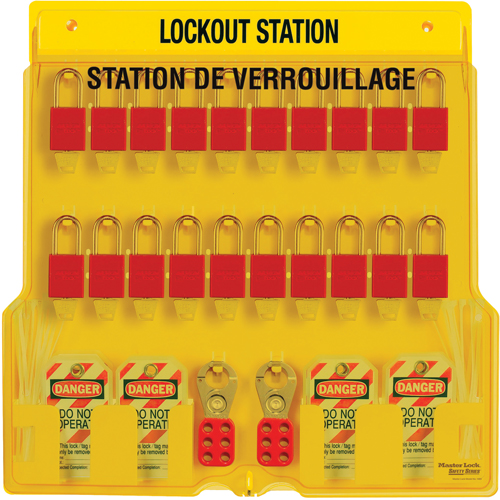 Lockout Station, Thermoplastic Padlocks, 20 Padlock Capacity, Padlocks Included Helyx Safety & Industrial Supplies