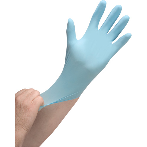 Puncture-Resistant Medical-Grade Disposable Gloves, Large, Nitrile, 3.5-mil, Powder-Free, Blue, Class 2 Helyx Safety & Industrial Supplies