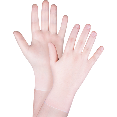 Gants jetables, Moyen, Vinyle, 4,5 mils, Sans poudre, Transparent, Classe 2 Helyx Safety & Industrial Supplies