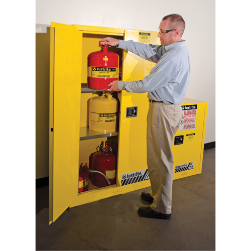 Armoires Sure-Grip EX pour produits inflammables, 45 gal., 2 Porte(s), 43" La x 65" h x 18" p Helyx Safety & Industrial Supplies