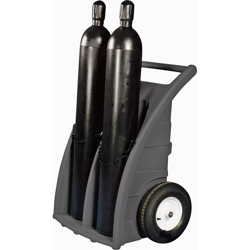 Dual-Cylinder Dollies, Rubber Wheels, 23" W x 12"L Base, 500 lbs. Helyx Safety & Industrial Supplies