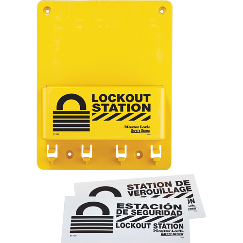 Compact Lockout Station, None Padlocks, 4 Padlock Capacity, Padlocks Not Included Helyx Safety & Industrial Supplies
