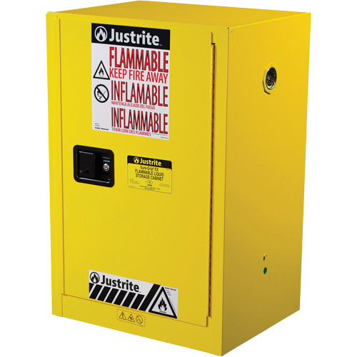 Sure-Grip&reg; EX Compac Flammable Safety Cabinet, 12 gal., 1 Door, 23.25" W x 35" H x 18" D Helyx Safety & Industrial Supplies