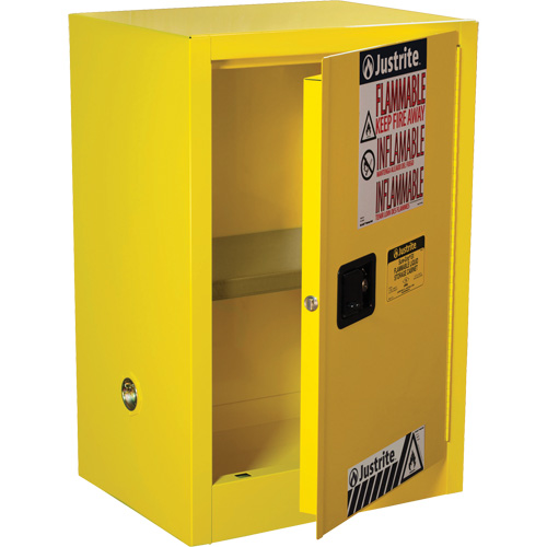 Sure-Grip&reg; EX Compac Flammable Safety Cabinet, 12 gal., 1 Door, 23.25" W x 35" H x 18" D Helyx Safety & Industrial Supplies