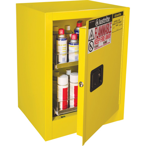 Sure-Grip&reg; EX Benchtop Flammable Safety Cabinet, 24 gal., 1 Door, 21" W x 27" H x 18" D Helyx Safety & Industrial Supplies