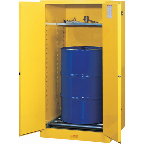 Sure-Grip&reg; EX Vertical Drum Storage Cabinets, 55 US gal. Cap., Yellow Helyx Safety & Industrial Supplies