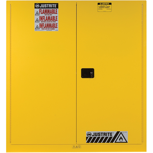 Sure-Grip&reg; EX Vertical Drum Storage Cabinets, 110 US gal. Cap., 2 Drums, Yellow Helyx Safety & Industrial Supplies