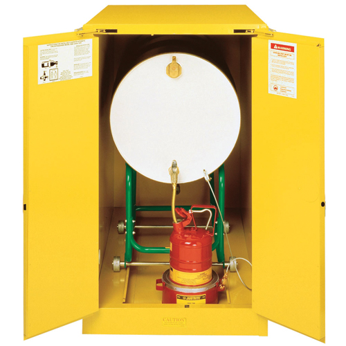 Sure-Grip&reg; EX Horizontal Drum Storage Cabinets, 55 US gal. Cap., Yellow Helyx Safety & Industrial Supplies