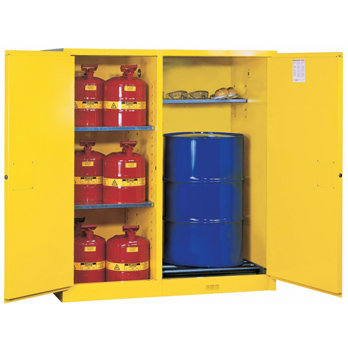 Sure-Grip&reg; EX Double-Duty Safety Cabinets, 115 US gal. Cap., 13 Drums, Yellow Helyx Safety & Industrial Supplies