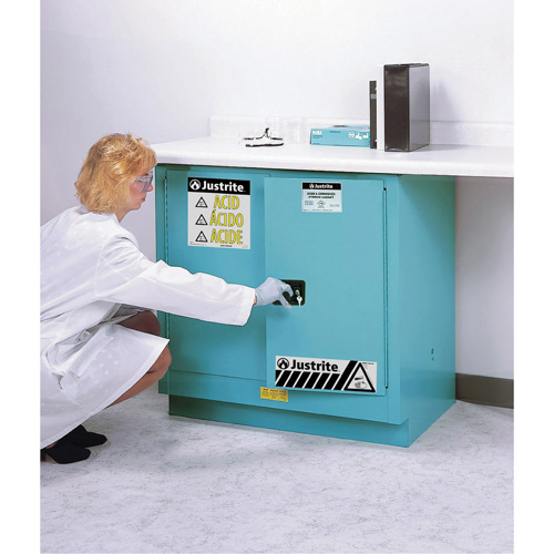 ChemCor&reg; Lined Acid/Corrosive Storage Cabinets, 22 gal., 35" x 35" x 22" Helyx Safety & Industrial Supplies