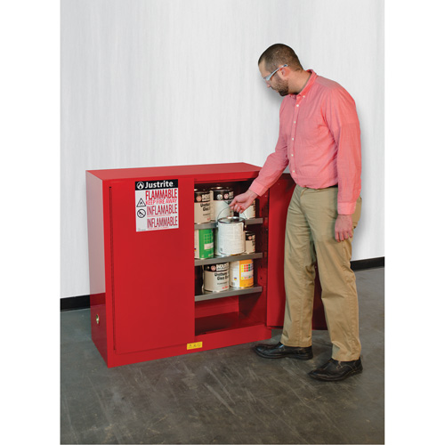 Armoire de s&eacute;curit&eacute; pour la peinture et les encres combustibles EX Sure-Grip, 40 gal., 3 tablettes Helyx Safety & Industrial Supplies