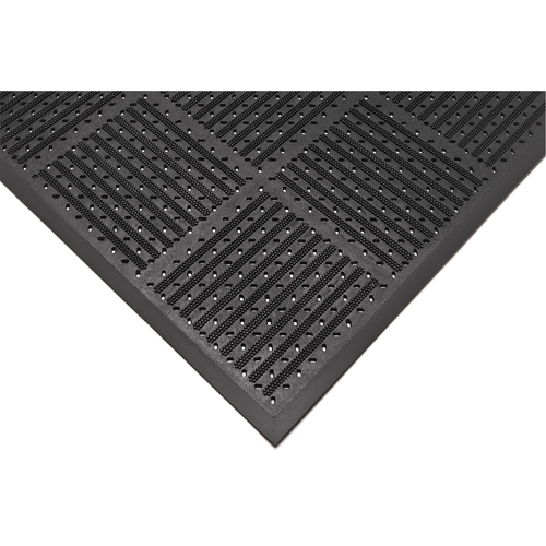 Outfront Reversible No. 227 Mat, Rubber, Scraper Type, Slotted Pattern, 3' x 6', Black Helyx Safety & Industrial Supplies