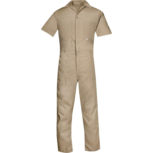 Short Sleeved Coveralls, Men's, Tan, Size Small Helyx Safety & Industrial Supplies