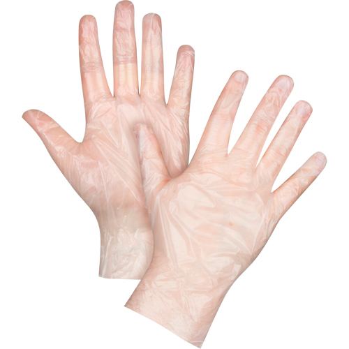 Economy Disposable Gloves, Small, Polyethylene, 1-mil, Powder-Free, Clear Helyx Safety & Industrial Supplies