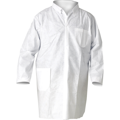KleenGuard A20 Lab Coats, SMS, White, Medium Helyx Safety & Industrial Supplies