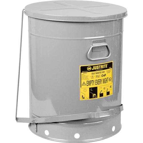 Oily Waste Cans, FM Approved/UL Listed, 21 US gal., Silver Helyx Safety & Industrial Supplies