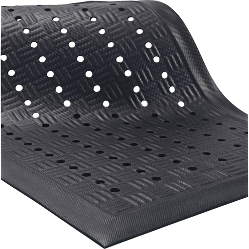 Cushion Station Mats, Slotted, 3-1/5' x 5-3/10' x 9/16", Black, Nitrile Helyx Safety & Industrial Supplies