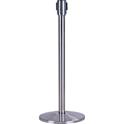 Free-Standing Crowd Control Barrier Receiver Post, 35" High, Stainless Helyx Safety & Industrial Supplies