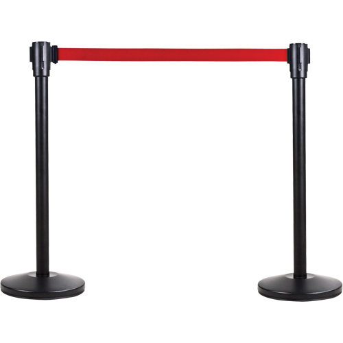 Free-Standing Crowd Control Barrier Receiver Post, 35" High, Black Helyx Safety & Industrial Supplies