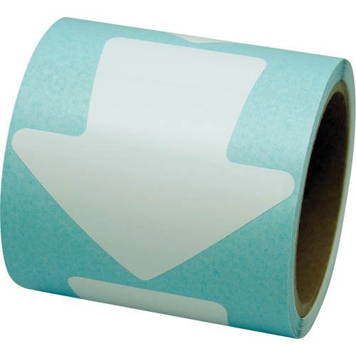 D&eacute;calcomanie en couleur pour le marquage des planchers, Fl&egrave;che, 4" lo x 4" la, Blanc, Vinyle Helyx Safety & Industrial Supplies