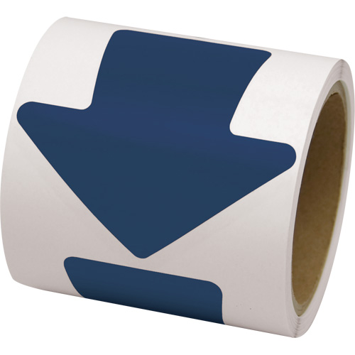 Coloured Floor Marking Decals, Arrow, 4" L x 4" W, Blue, Vinyl Helyx Safety & Industrial Supplies