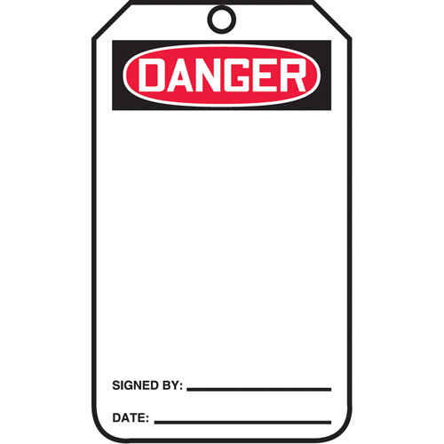 Safety Tags, Plastic, 3-3/8" W x 5-7/8" H, English Helyx Safety & Industrial Supplies