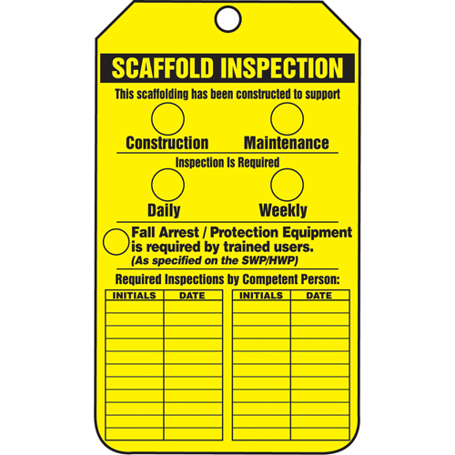 Inspection Tags, Cardstock, 3-1/8" W x 5-7/8" H, English Helyx Safety & Industrial Supplies