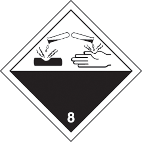 &eacute;tiquettes d'exp&eacute;dition TMD, Classe 8, Corrosifs, Papier Helyx Safety & Industrial Supplies