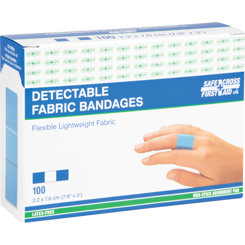 Bandages, Rectangulaire/carr&eacute;e, 3", Tissu d&eacute;tectable, St&eacute;rile Helyx Safety & Industrial Supplies