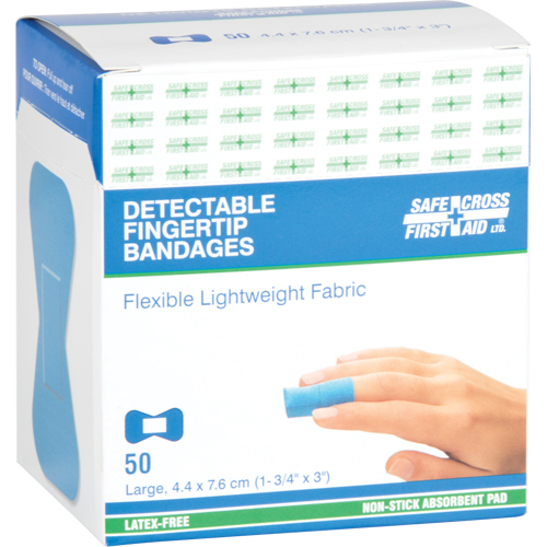 Bandages, Fingertip, 3", Fabric Metal Detectable, Sterile Helyx Safety & Industrial Supplies