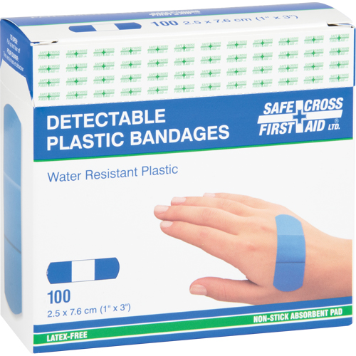 Bandages, Rectangulaire/carr&eacute;e, 3", Plastique d&eacute;tectable, St&eacute;rile Helyx Safety & Industrial Supplies