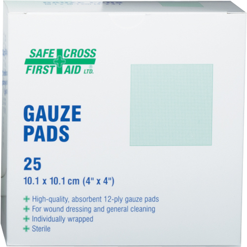 Gaze, Tampon, 4" lo x 4" la, St&eacute;rile, Dispositif m&eacute;dical Classe 1 Helyx Safety & Industrial Supplies