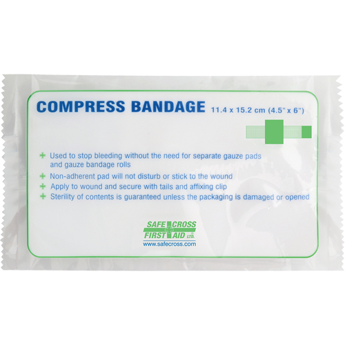 Compress Bandages, Crepe Tails, Cut to Size L x 4-1/2" W Helyx Safety & Industrial Supplies