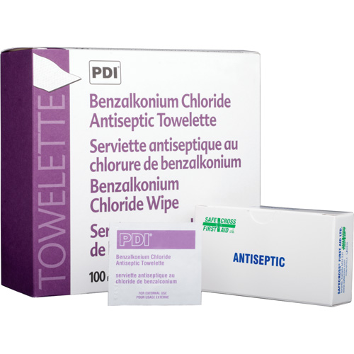 Lingettes antiseptiques au chlorure de benzalkonium, Serviette, Antiseptique Helyx Safety & Industrial Supplies