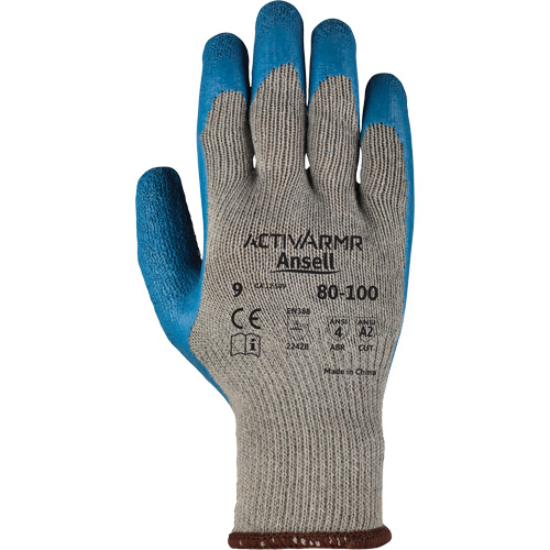 ActivArmr&reg; 80-100 Gloves, 8/Medium, Rubber Latex Coating, 10 Gauge, Polyester/Cotton Shell Helyx Safety & Industrial Supplies