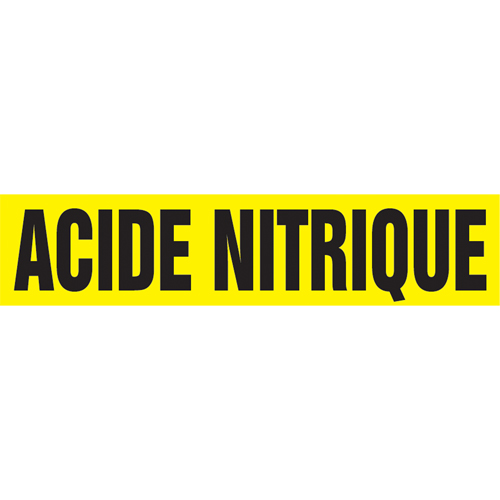 "Acid Nitrique" Pipe Marker, Self-Adhesive, 4" H x 24" W, Black on Yellow Helyx Safety & Industrial Supplies