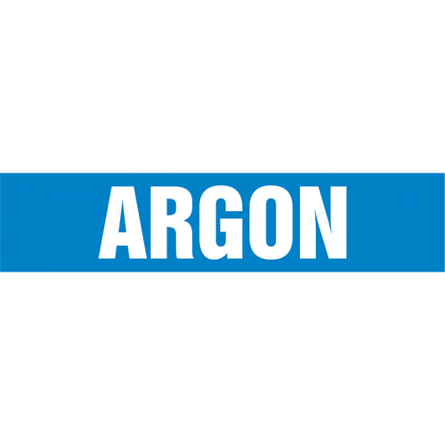 Marqueur de tuyau "Argon", Autocollant, 4" h x 24" la, Blanc/bleu Helyx Safety & Industrial Supplies