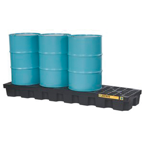 EcoPolyBlend Spill Control Pallets - With Drain, 75 US gal. Spill Capacity, 97" x 25" x 9" Helyx Safety & Industrial Supplies