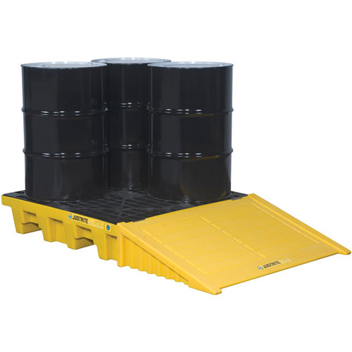 EcoPolyBlend Spill Control Pallets - With Drain, 73 US gal. Spill Capacity, 49" x 49" x 10.2" Helyx Safety & Industrial Supplies