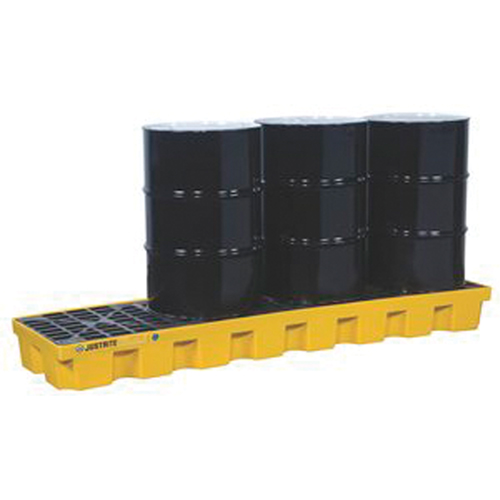 EcoPolyBlend Spill Control Pallets - With Drain, 75 US gal. Spill Capacity, 97" x 25" x 9" Helyx Safety & Industrial Supplies