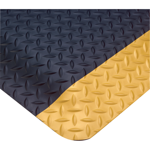 Tapis Smart No 497, Losange, 3' x 75' x 1", Noir/Jaune, PVC Helyx Safety & Industrial Supplies