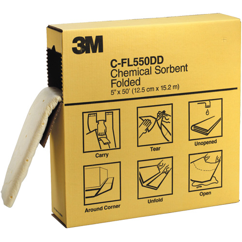 Folded Sorbents, Hazmat, 600" x 5", 10.5 gal. Absorbancy Helyx Safety & Industrial Supplies
