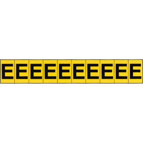 Rep&egrave;res adh&eacute;sifs &agrave; lettres individuelles, E, 1" h, Noir sur jaune Helyx Safety & Industrial Supplies