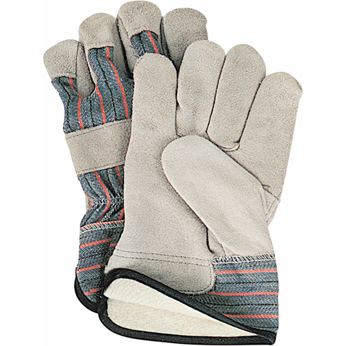 Winter-Lined Fitters Gloves, Large, Split Cowhide Palm, Cotton Fleece Inner Lining Helyx Safety & Industrial Supplies