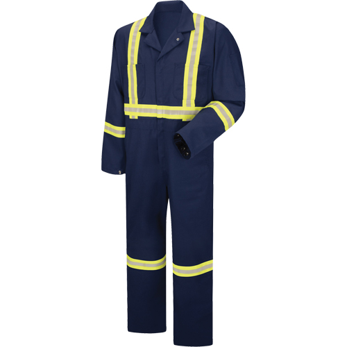 Enhanced Visibility Coveralls, Men's, Navy Blue, Size 38 Helyx Safety & Industrial Supplies