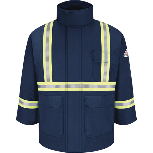 Parkas ignifuges avec bandes r&eacute;fl&eacute;chissantes, Hommes, 3T-Grand, Bleu marine Helyx Safety & Industrial Supplies
