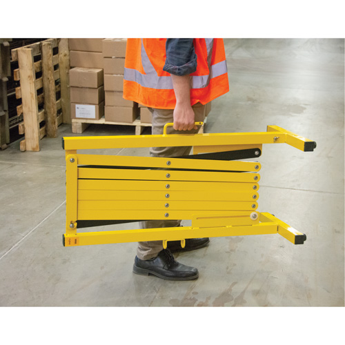 Expandable Barrier, 37" H x 11' L, Black/Yellow Helyx Safety & Industrial Supplies