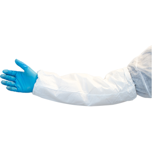 Manches l&eacute;g&egrave;res, Longueur de 18", Vinyle, Blanc Helyx Safety & Industrial Supplies