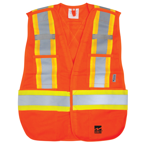 Open Road&reg; Tear Away Vest , High Visibility Orange, Polyester Helyx Safety & Industrial Supplies